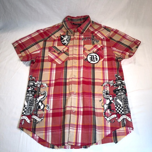 Bulzeye Black Label Other - Men’s Bulzeye Black Label Plaid Button Up Short Sleeve Shirt Size XL